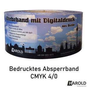 Bedrucktes Absperrband CMYK Digitaldruck Fotodruck 4C 4/0